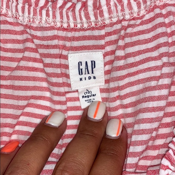 GAP OFF THE SHOULDER EYELET PINSTRIPE DRESS - Picture 3 of 3